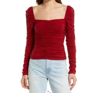 Reformation Esra Queen Anne Neck Top, Size xs